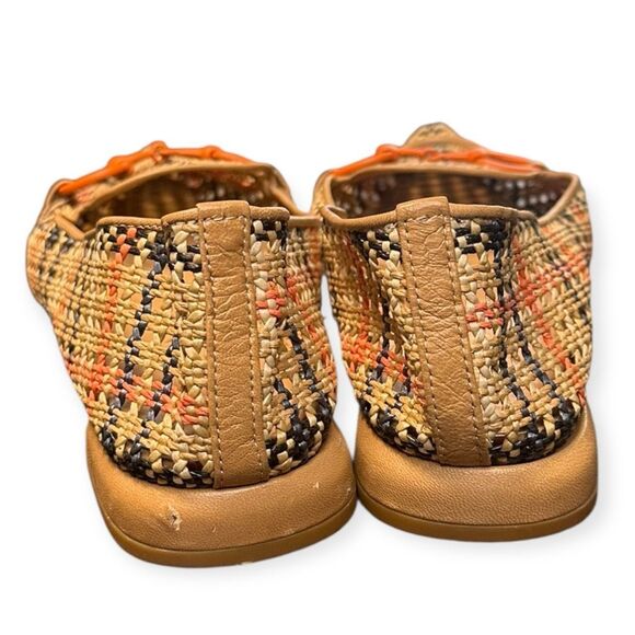 DONALD PLINER Women’s Natural Orange Black Woven Raffia Beebee Loafers Size 9.5 - Picture 3 of 8